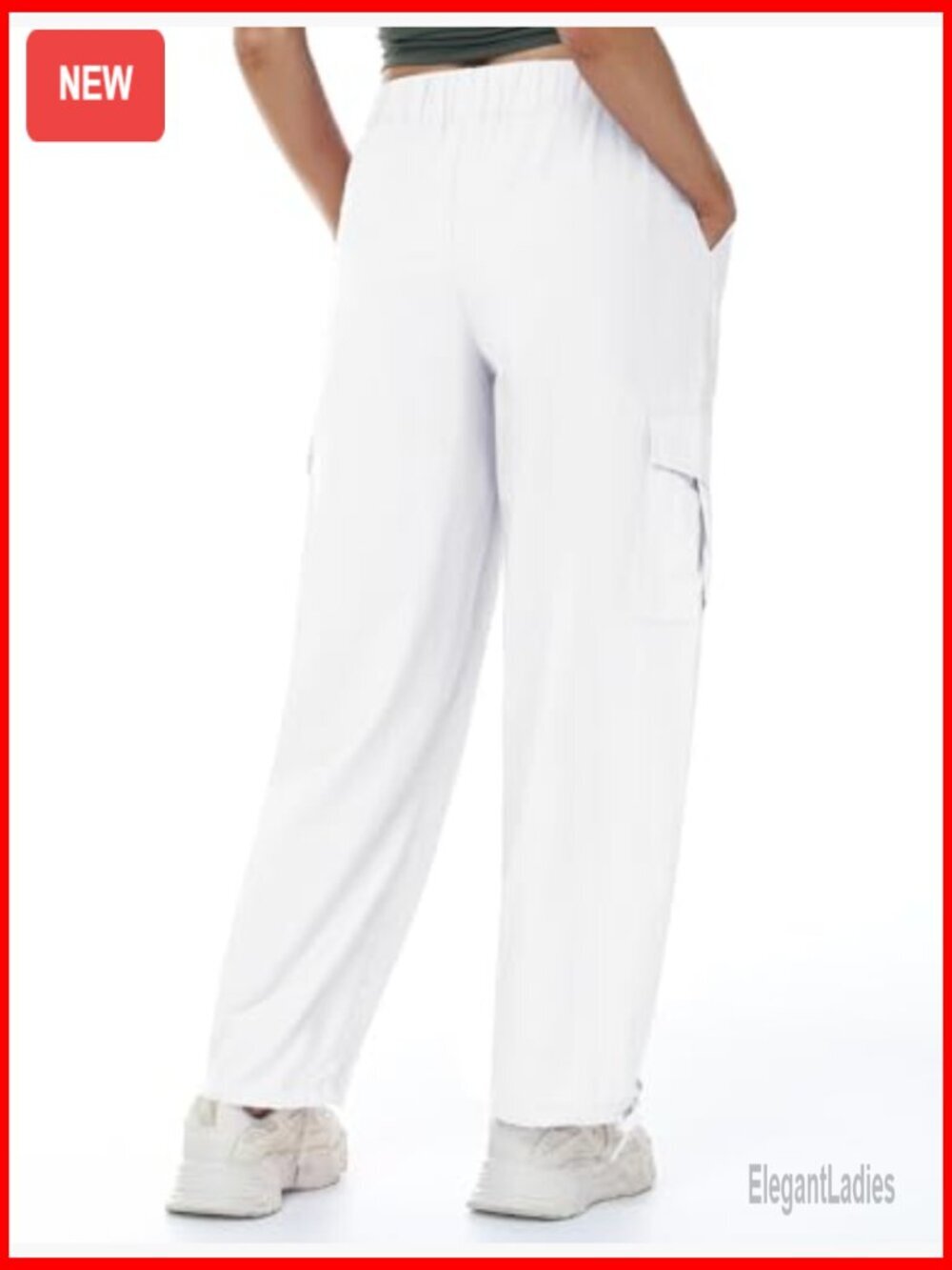 Lightweight Cargo Joggers with Drawstring Waist, Quick-Dry Nylon Pants - Picture 2 of 7